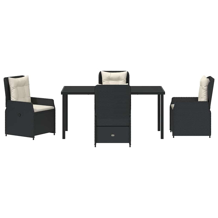Have Spisebordssæt 5 pcs Sort polyrattan