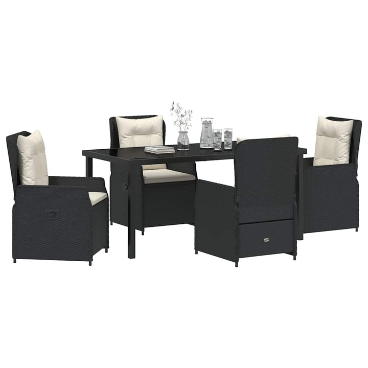 Have Spisebordssæt 5 pcs Sort polyrattan