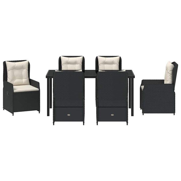 Have Spisebordssæt 7 pcs Sort polyrattan