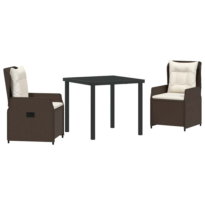 Have Spisebordssæt 3 pcs Brun polyrattan