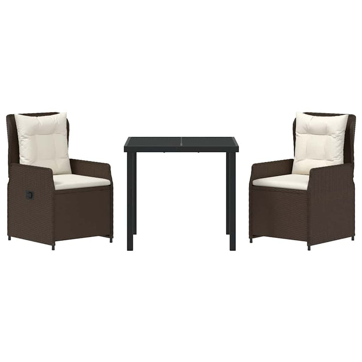 Have Spisebordssæt 3 pcs Brun polyrattan