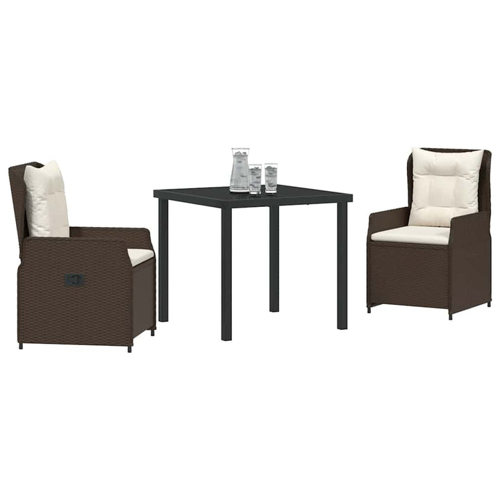 Have Spisebordssæt 3 pcs Brun polyrattan
