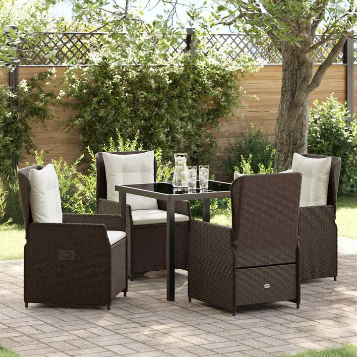Have Spisebordssæt 5 pcs Brun polyrattan