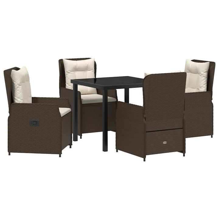 Have Spisebordssæt 5 pcs Brun polyrattan