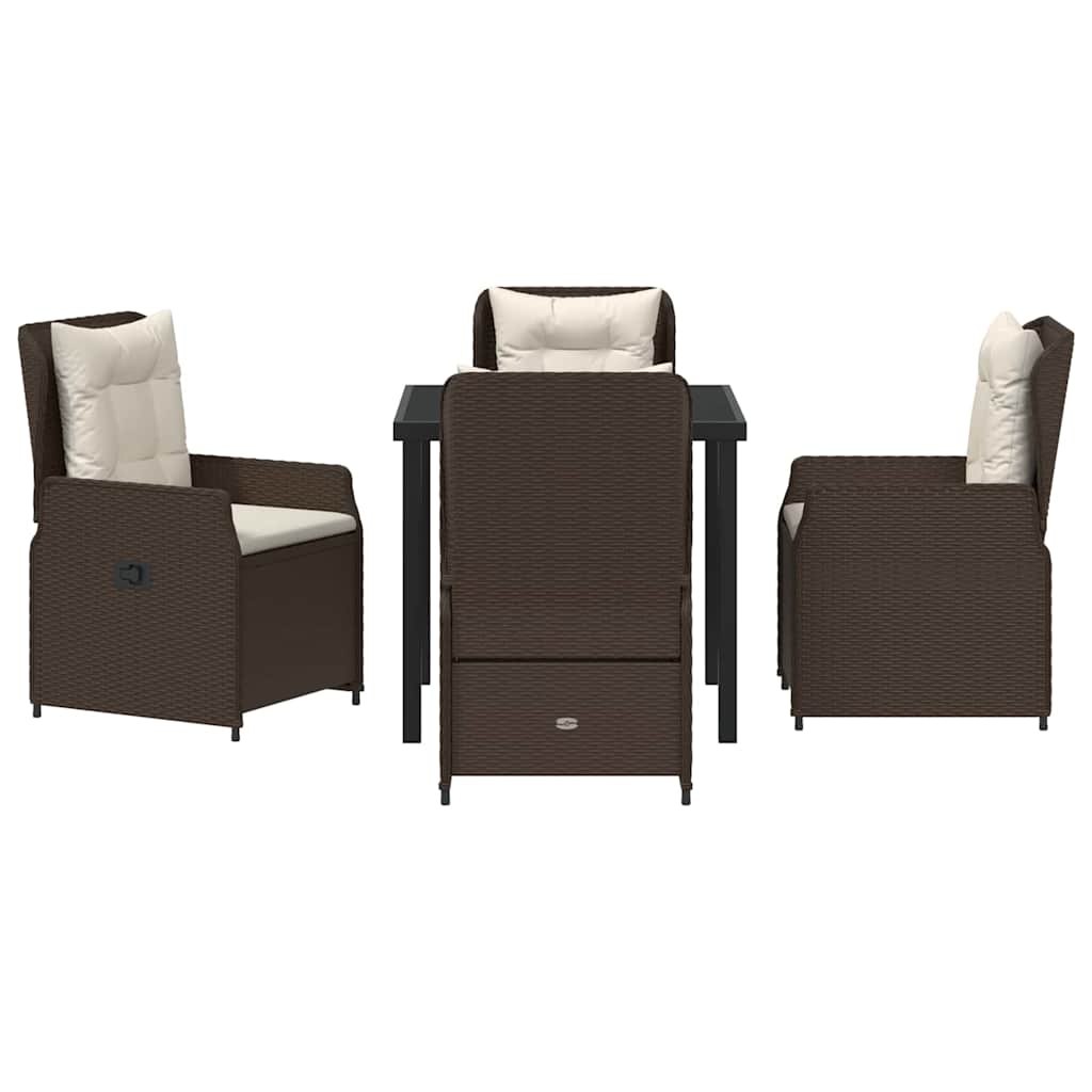 Have Spisebordssæt 5 pcs Brun polyrattan