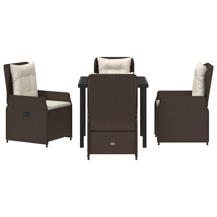 Have Spisebordssæt 5 pcs Brun polyrattan