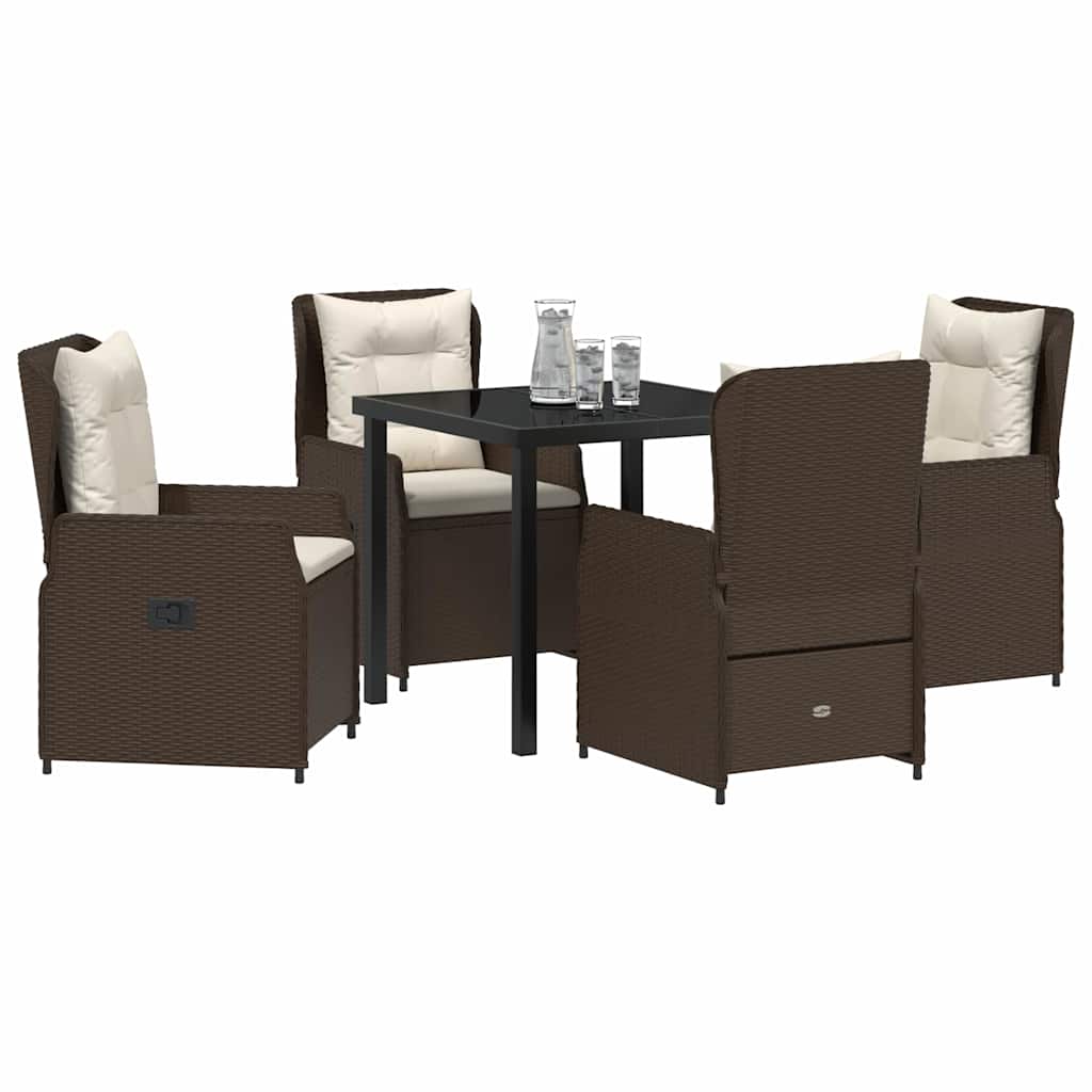 Have Spisebordssæt 5 pcs Brun polyrattan