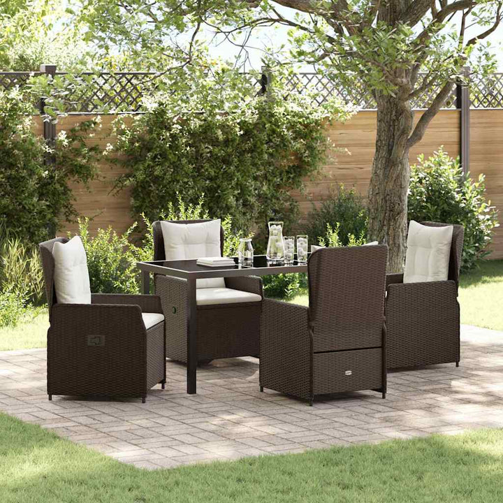Have Spisebordssæt 5 pcs Brun polyrattan