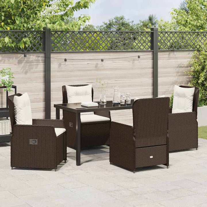 Have Spisebordssæt 5 pcs Brun polyrattan