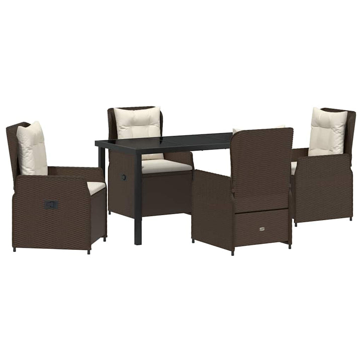 Have Spisebordssæt 5 pcs Brun polyrattan