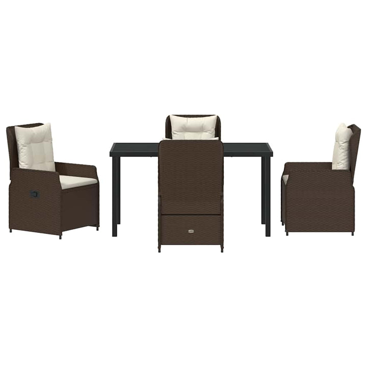Have Spisebordssæt 5 pcs Brun polyrattan