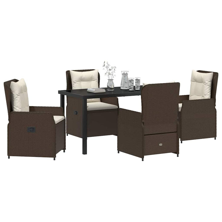 Have Spisebordssæt 5 pcs Brun polyrattan