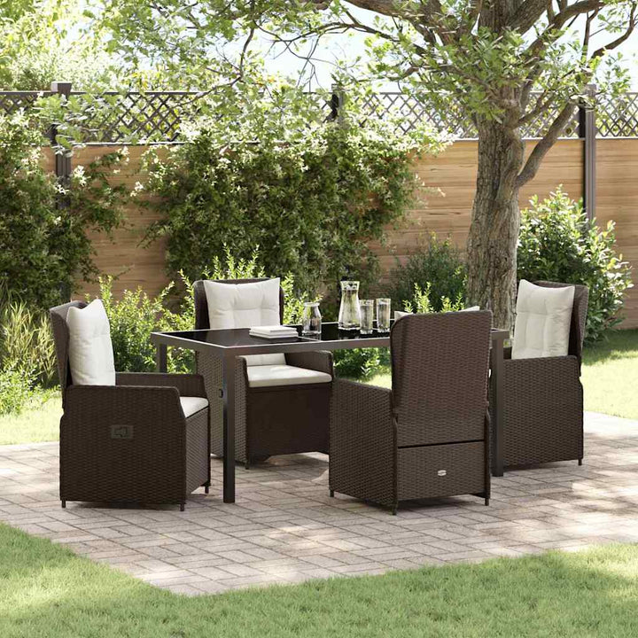 Have Spisebordssæt 5 pcs Brun polyrattan