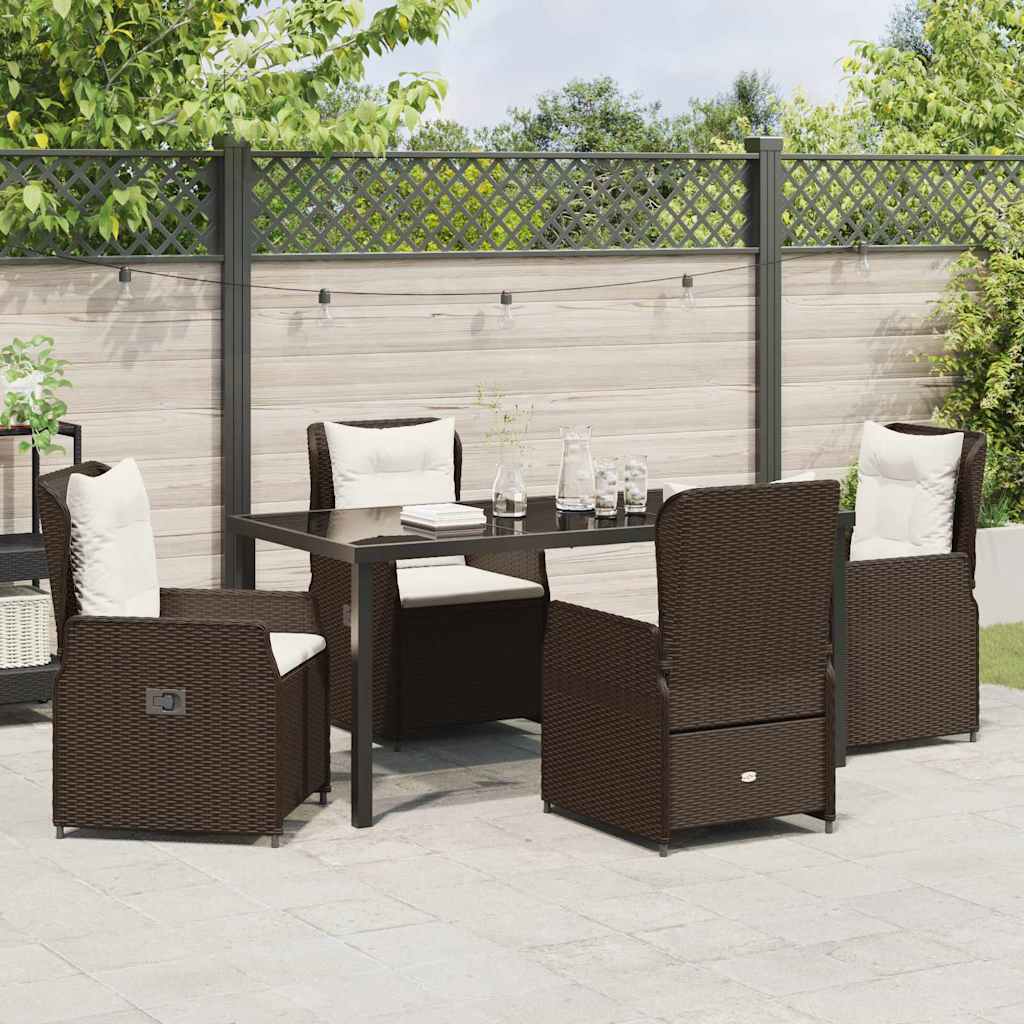 Have Spisebordssæt 5 pcs Brun polyrattan