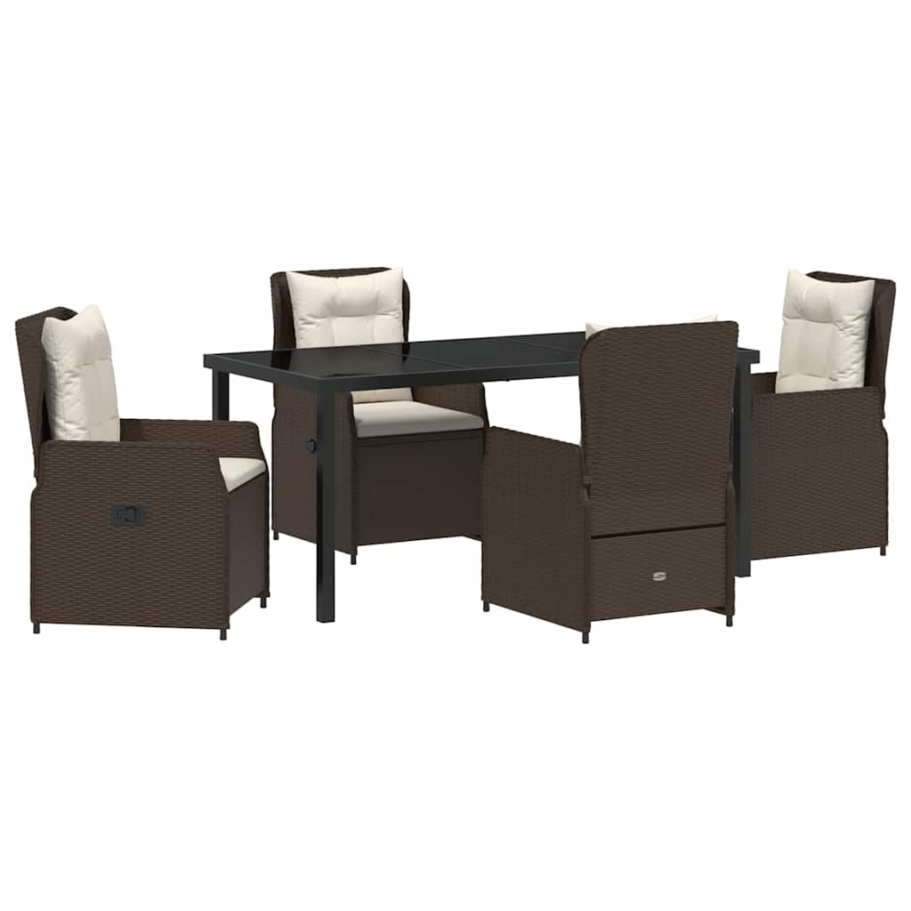 Have Spisebordssæt 5 pcs Brun polyrattan