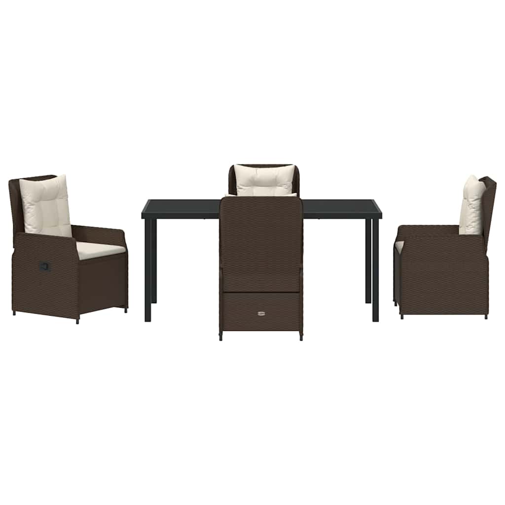 Have Spisebordssæt 5 pcs Brun polyrattan