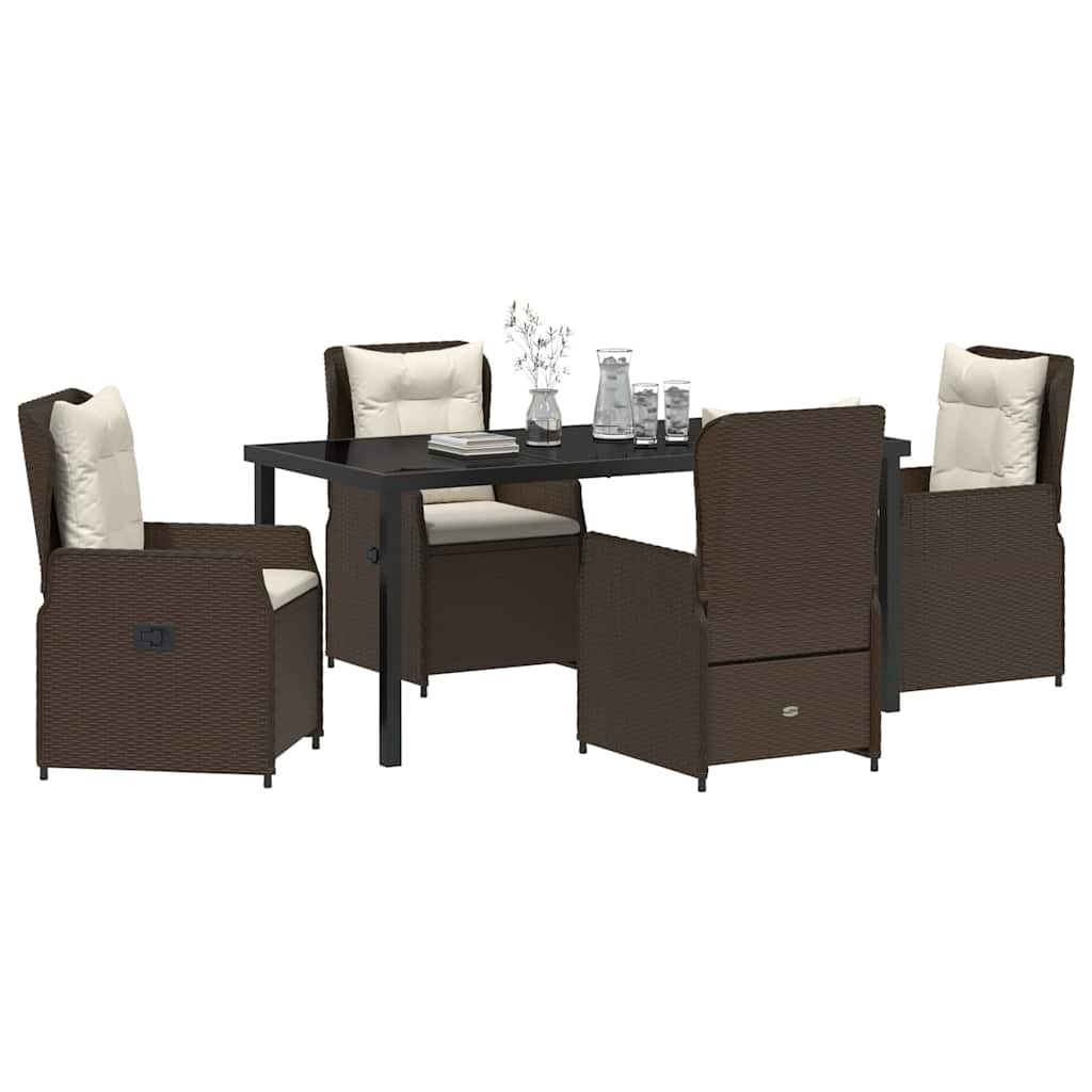 Have Spisebordssæt 5 pcs Brun polyrattan