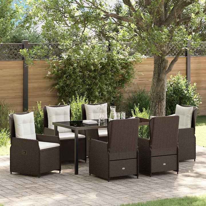 Have Spisebordssæt 7 pcs Brun polyrattan