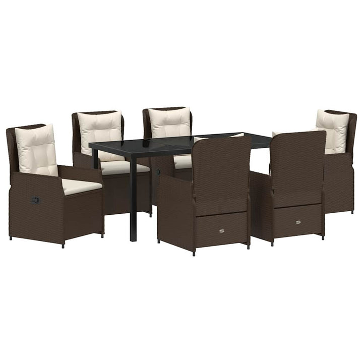 Have Spisebordssæt 7 pcs Brun polyrattan