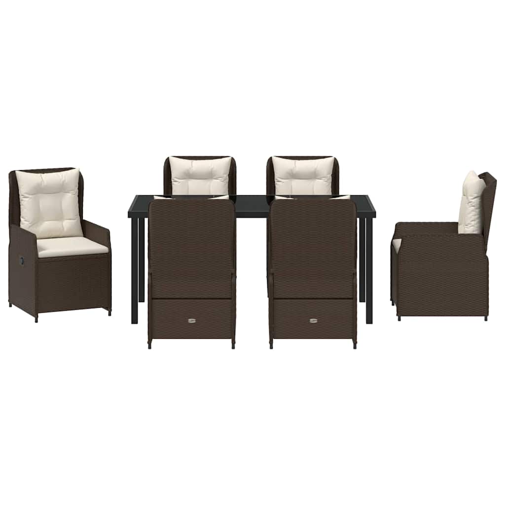 Have Spisebordssæt 7 pcs Brun polyrattan