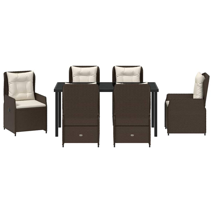 Have Spisebordssæt 7 pcs Brun polyrattan