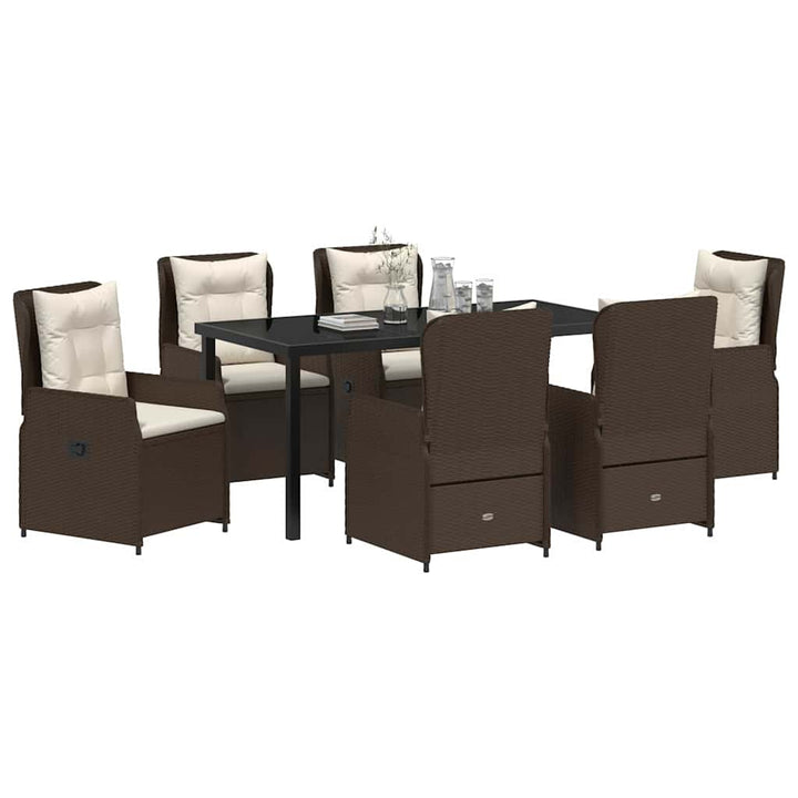 Have Spisebordssæt 7 pcs Brun polyrattan