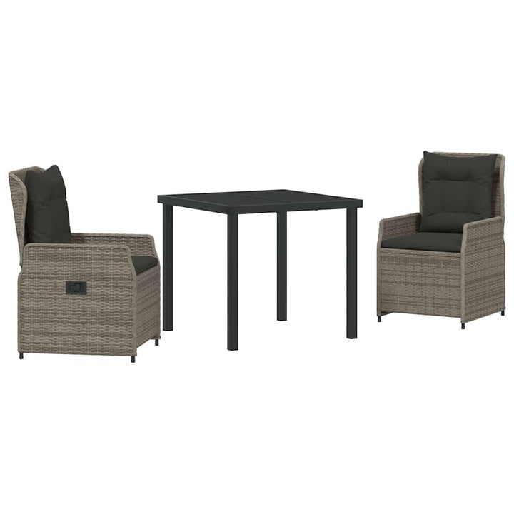 Have Spisebordssæt 3 pcs Grå polyrattan