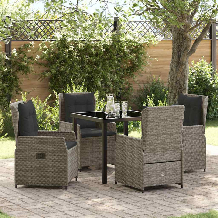 Have Spisebordssæt 5 pcs Grå polyrattan