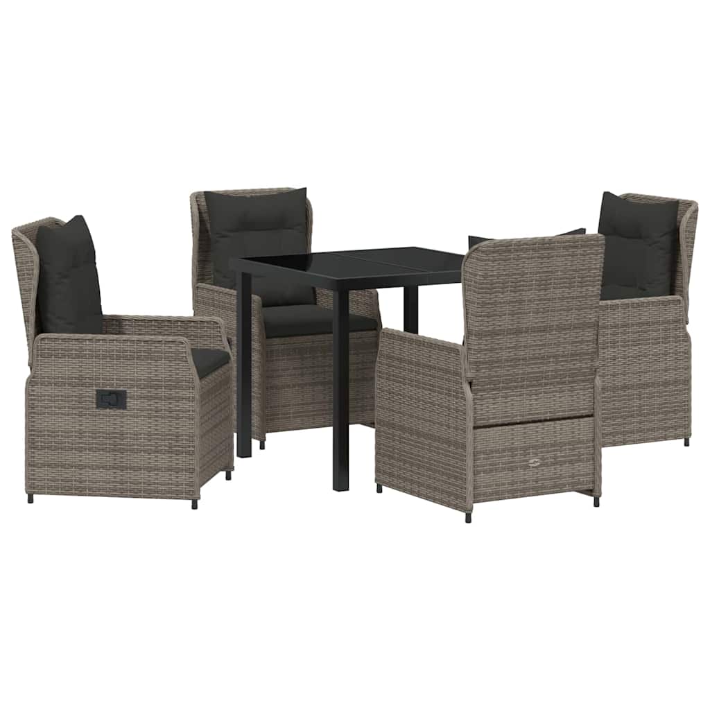 Have Spisebordssæt 5 pcs Grå polyrattan
