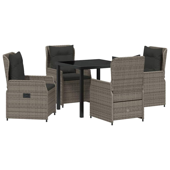 Have Spisebordssæt 5 pcs Grå polyrattan