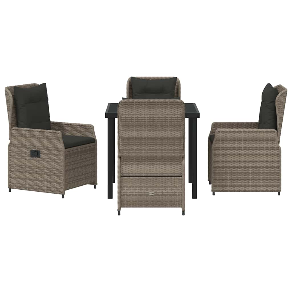 Have Spisebordssæt 5 pcs Grå polyrattan