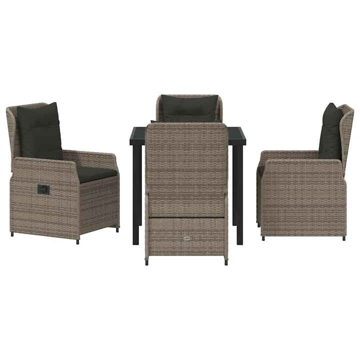 Have Spisebordssæt 5 pcs Grå polyrattan