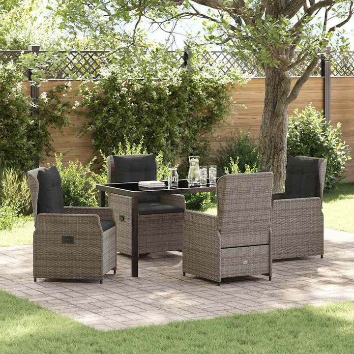 Have Spisebordssæt 5 pcs Grå polyrattan