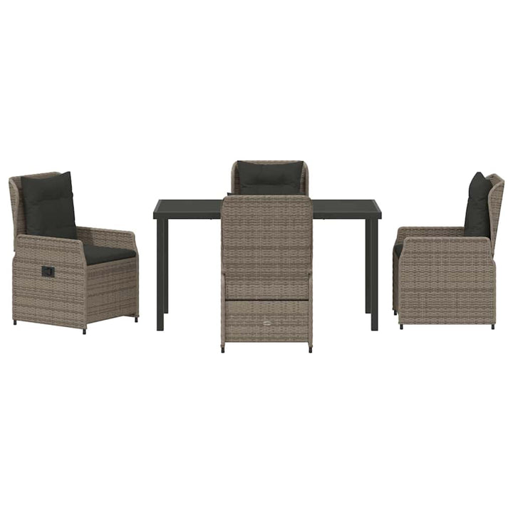 Have Spisebordssæt 5 pcs Grå polyrattan