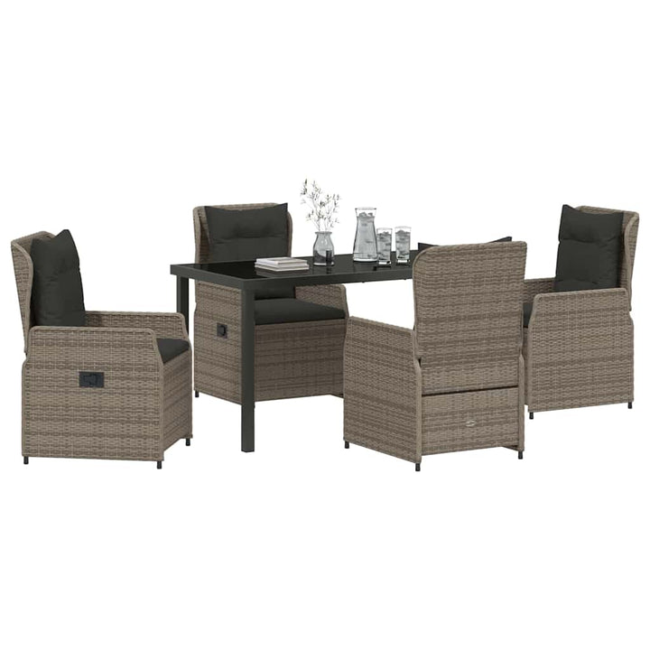 Have Spisebordssæt 5 pcs Grå polyrattan