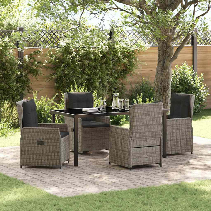 Have Spisebordssæt 5 pcs Grå polyrattan