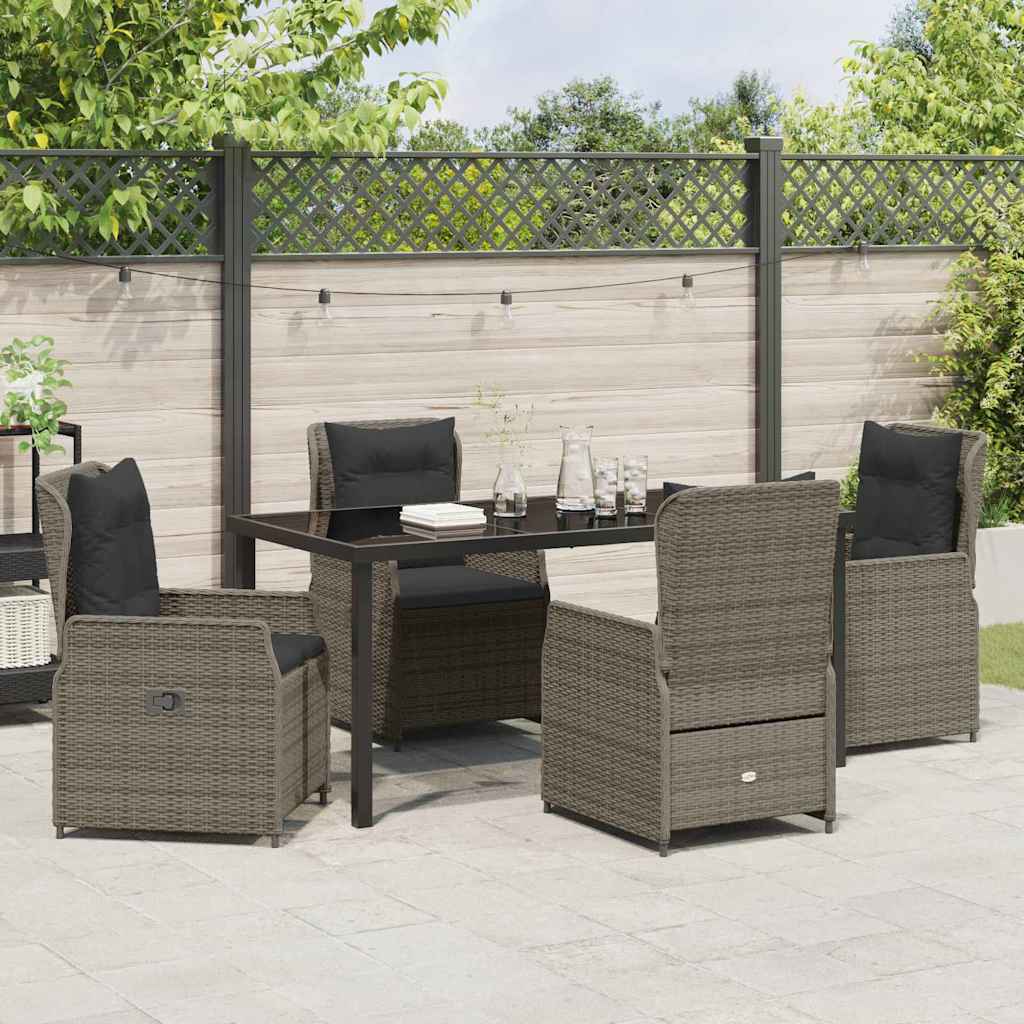 Have Spisebordssæt 5 pcs Grå polyrattan