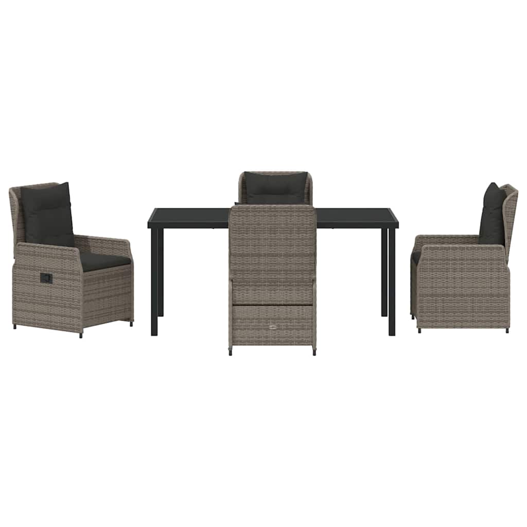 Have Spisebordssæt 5 pcs Grå polyrattan