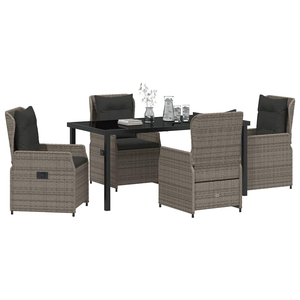 Have Spisebordssæt 5 pcs Grå polyrattan