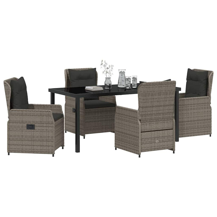 Have Spisebordssæt 5 pcs Grå polyrattan