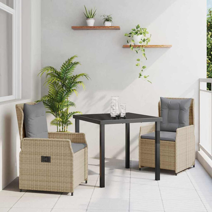 Have Spisebordssæt 3 pcs Beige polyrattan