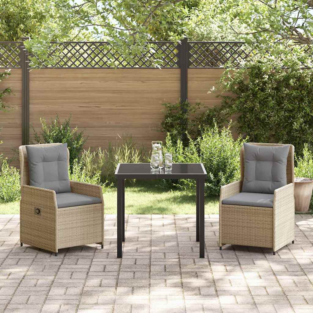Have Spisebordssæt 3 pcs Beige polyrattan
