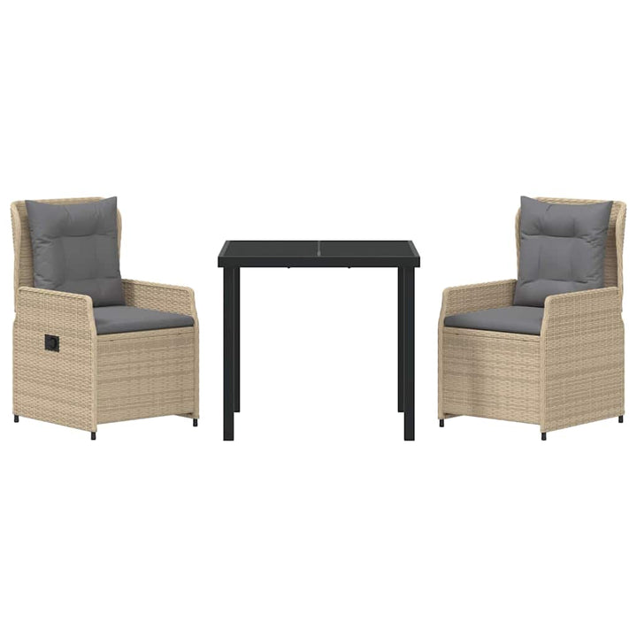 Have Spisebordssæt 3 pcs Beige polyrattan