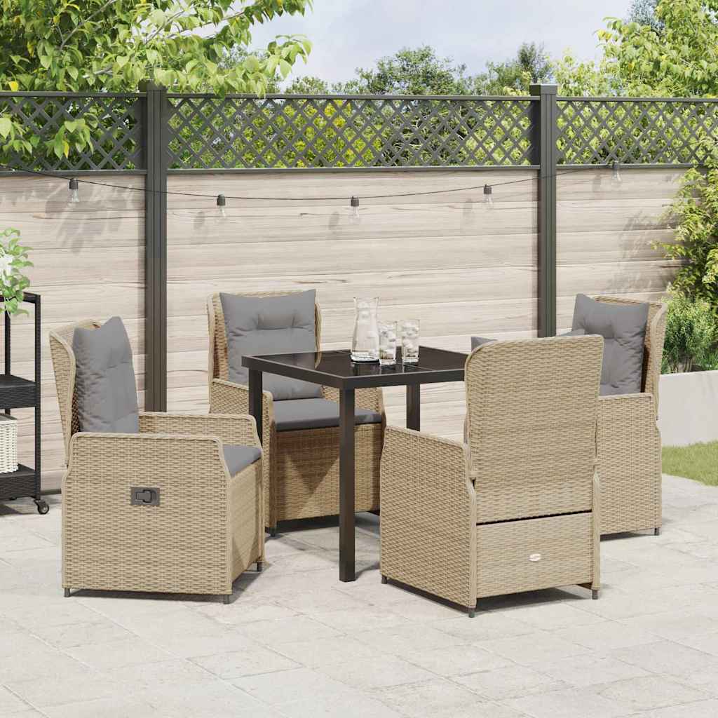 Have Spisebordssæt 5 pcs Beige polyrattan