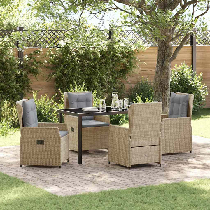 Have Spisebordssæt 5 pcs Beige polyrattan