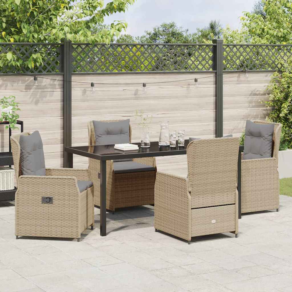 Have Spisebordssæt 5 pcs Beige polyrattan
