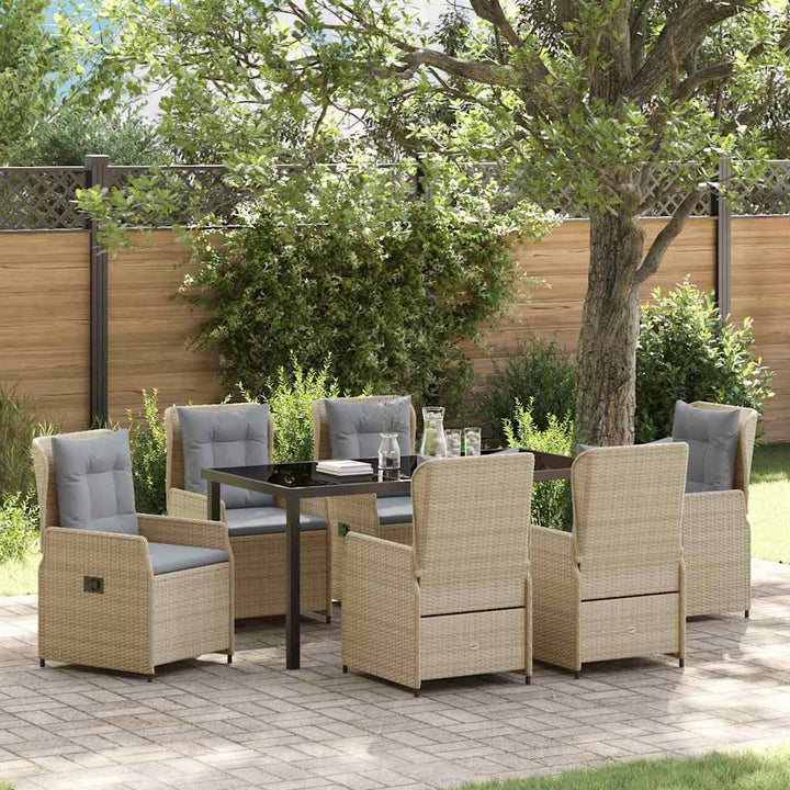 Have Spisebordssæt 7 pcs Beige polyrattan