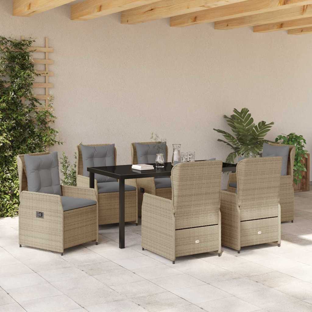 Have Spisebordssæt 7 pcs Beige polyrattan