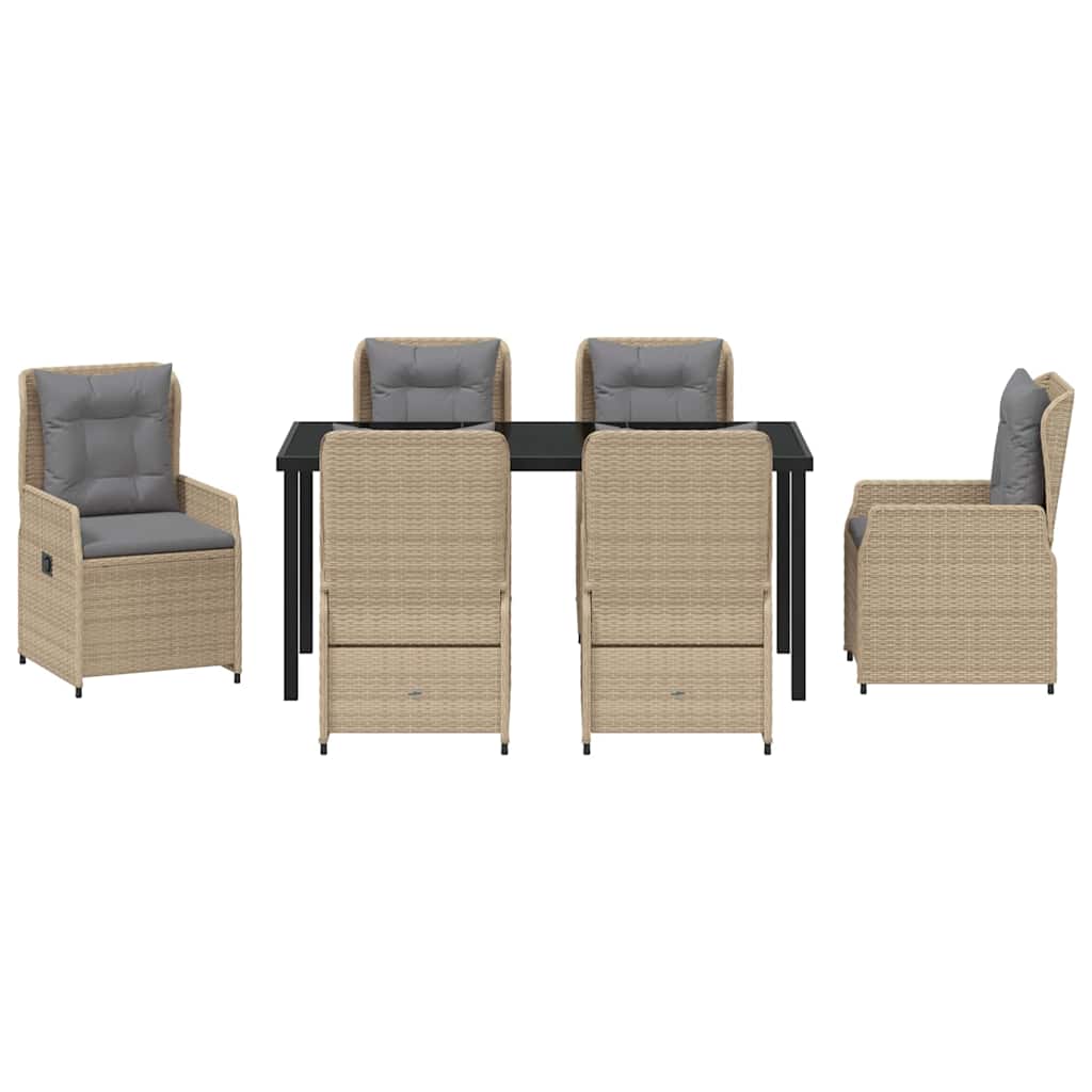 Have Spisebordssæt 7 pcs Beige polyrattan