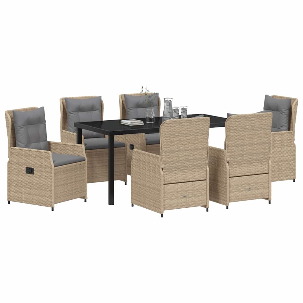 Have Spisebordssæt 7 pcs Beige polyrattan